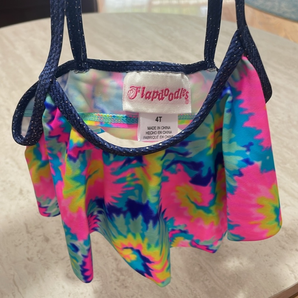 NWT FLAPDOODLES Little Girl Tie-Dye 2-Piece Bikini Swim Set *4T - Picture 6 of 6